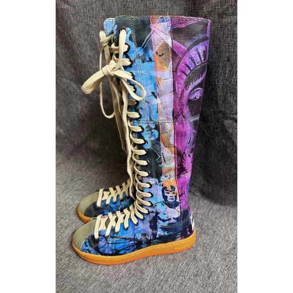 Rolland Berry x Reebook Graphic Paint Knee High Boxer Long Sneakers Size US 6